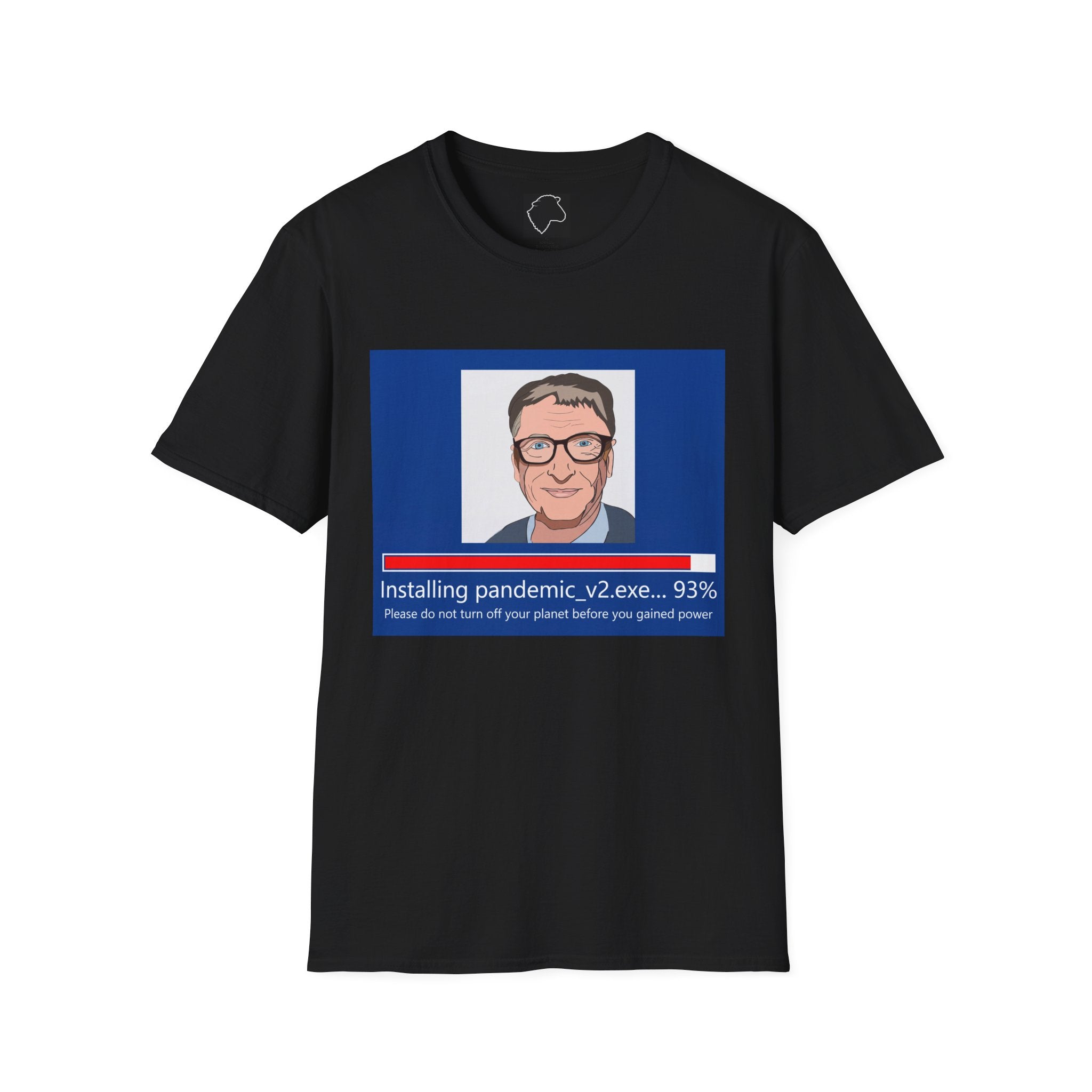 T-Shirt — Vintage TV News Graphic with 'Insulting pandemic_v2.exe' Caption