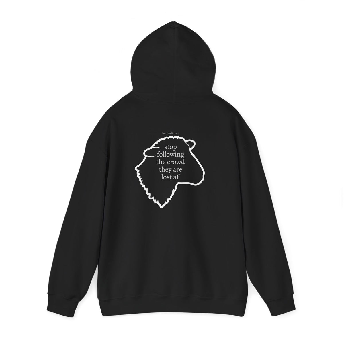 Wolf Silhouette Hoodie — "Stop Following the Crowd, They Are Lost AF" Inspirational Graphic Hoodie