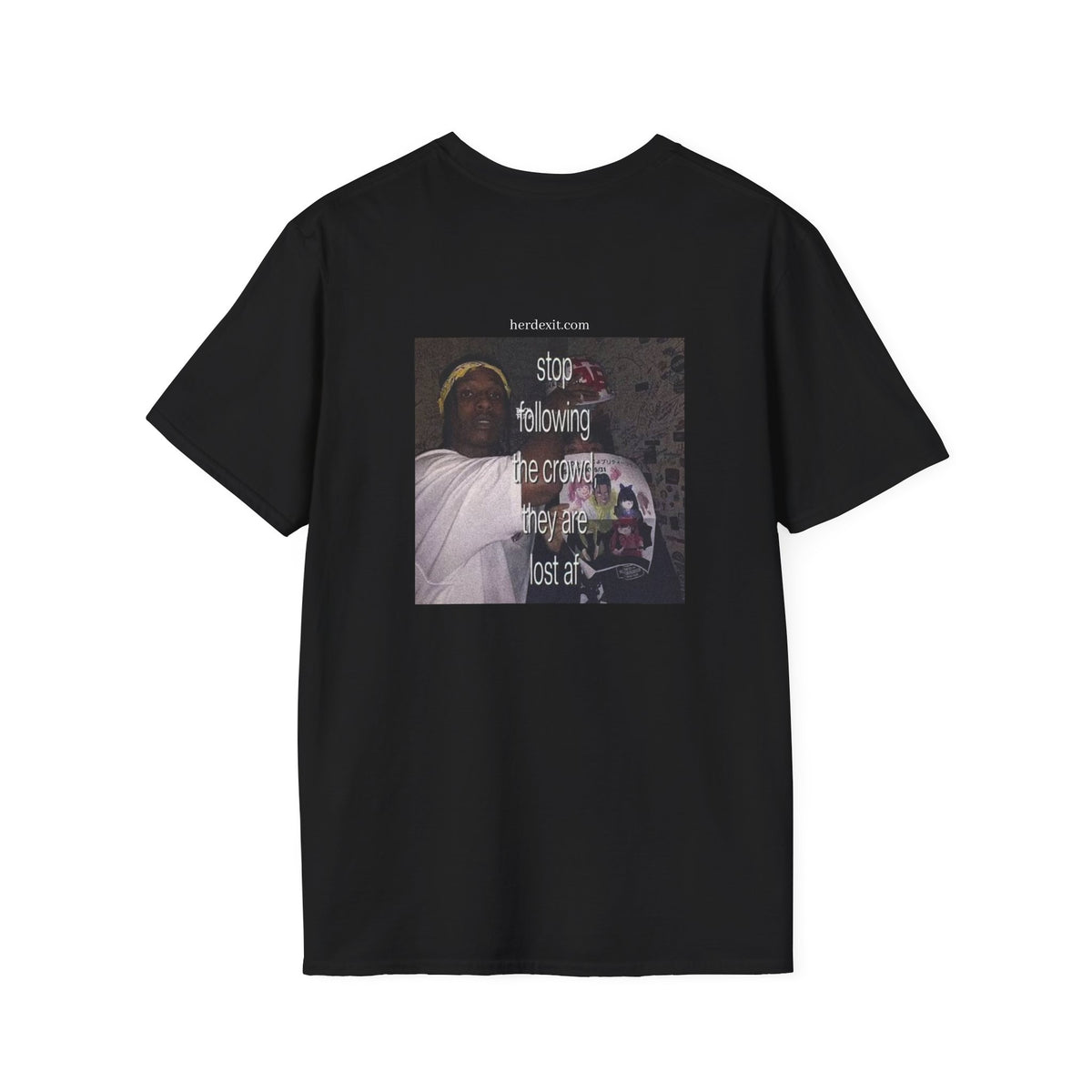 T-Shirt — Vintage Meme Graphic "Stop Following The Crowd"